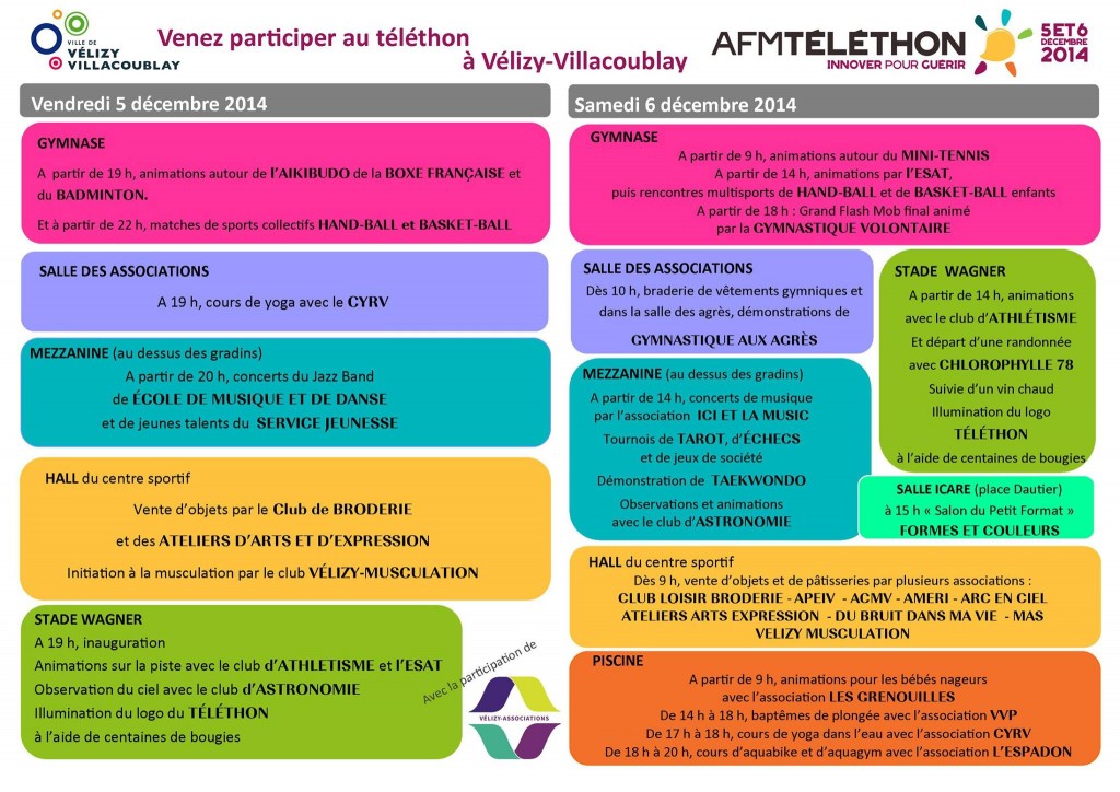 Programme Téléthon Vélizy