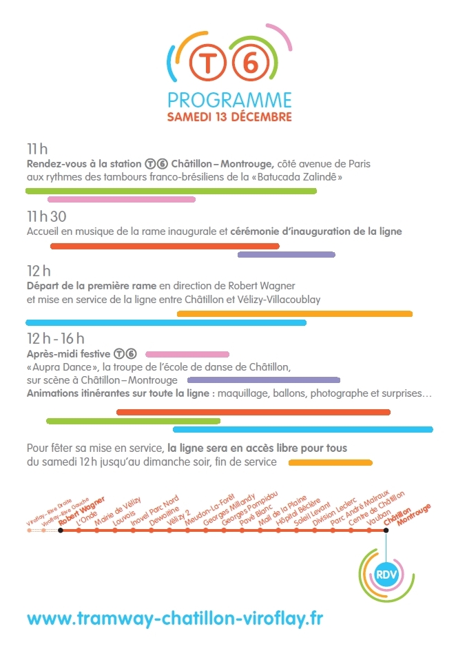 Programme Inauguration Tramway T6 Chatillon Vélizy